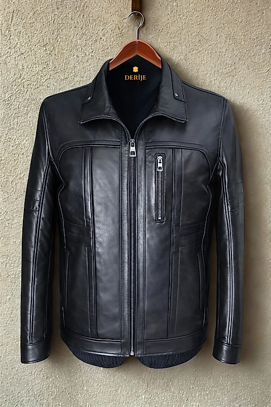Mateo Hakiki Deri Erkek Siyah Ceket