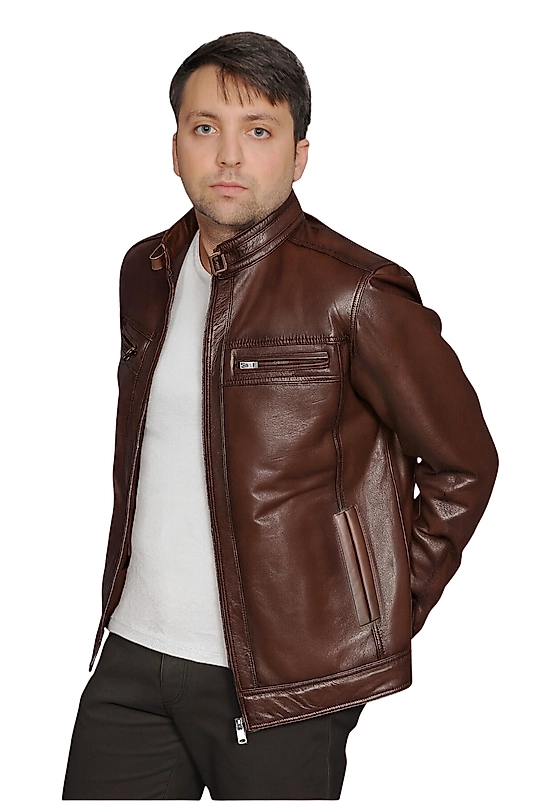 Becao Hakiki Deri Erkek Kestane Karartma Mont