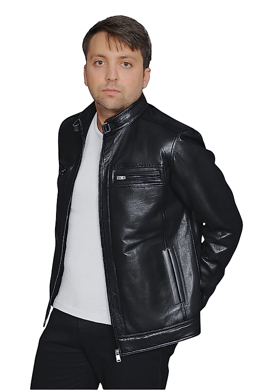 Becao Hakiki Deri Erkek Siyah Mont