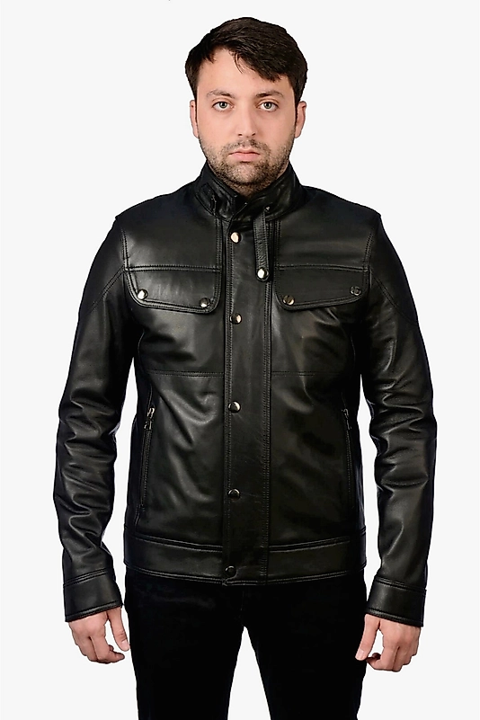 Alves Hakiki Deri Erkek Siyah Mont